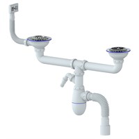 Сифон 3 1/2*40 B730V двойн. нос, с прямоуг перел. с гофрой 40*40/50UNICORN (винт,шток,ручка- латунь) 534763