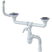 Сифон 3 1/2*40 B731V двойной с нос, с круг. перел. с гофрой 40*40/50 UNICORN (винт,шток,руч-латунь) 534764