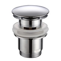 Выпуск для сифона click-clack цельномет. пробка 66мм с  переливом F60 (хром) 534099