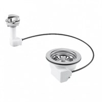 Выпуск для мойки (D113мм нержавейка сливная решётка, поворотное управление) со съёмной фильтрующей р 878079