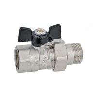 Кран шаровой со сгоном 3/4'' бабочка BUGATTI серия OREGON 322 (Италия) 534734