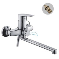 Смеситель для ванны и раковины 40к F22703-B FRAP див корп (L-излив, хром, силумин) 535452