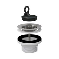 Выпуск для мойки 70 мм нерж. решетка с пробкой, выход 1 1/2