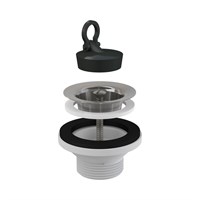 Выпуск для раковины нерж. решетка с пробкой, выход 1 1/4