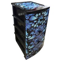 Комод ДЕКОР 4 ярус ГЖЕЛЬ черный (моно рис.) В95*Ш38*Г47 536025