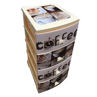 Комод ДЕКОР 4 ярус Кофе  слон.кость В95*Ш38*Г47 536029