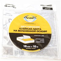 Лента двусторонняя клейкая  AVIORA 19 мм*10м белая 536090