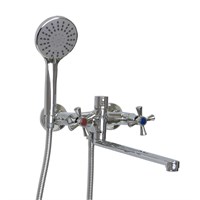 Смеситель для ванны и раковины 1/2 кер Казань КС 63007254 КРЕСТ L-нос мет мах ЕВРО 536218