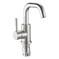 Смеситель для раковины/мойки 35к Glauf ZAP1-A090 НЕРЖ кор. излив, п/гайку 537093