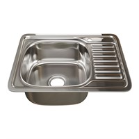 Мойка врез 58х48 (0,8) лев вып 3 1/2 MIXLINE 18см с сифоном 535617