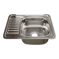 Мойка врез 58х48 (0,8) прав вып 3 1/2 MIXLINE 18см с сифоном 535618