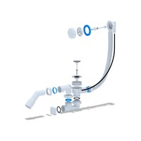 Обвязка на ванну  1 1/2*40 полуавтомат регулир. ЕM521 АНИ пласт (пластик белая) 538131