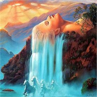 Штора для ванной  Фотопринт 180*180 Девушка-водопад YQL-DX-007 без колец 538997