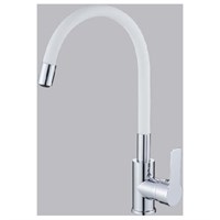 Смеситель для кухни 35к HB70112-8 HAIBA гибкий излив, б/отв боковая,БЕЛЫЙ/ХРОМ 539119