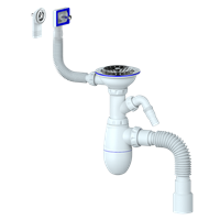 Сифон 3 1/2*40 B427 c носиком, круг и прямоуг перелив, с г/т 40*40*50 UNICORN(винт,шток,руч -латунь) 541220