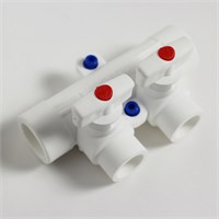 Коллектор 25х20 с 2-мя кранами PRO AQUA БЕЛЫЙ 541481