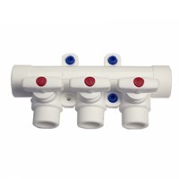 Коллектор 25х20 с 3-мя кранами PRO AQUA БЕЛЫЙ 541482