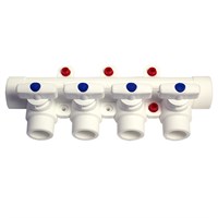 Коллектор 25х20 с 4-мя кранами PRO AQUA БЕЛЫЙ 541483