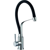 Смеситель для кухни 35к Glauf ZAP4-D090 НЕРЖ гибкий излив, бок. ручка, п/гайку 541963