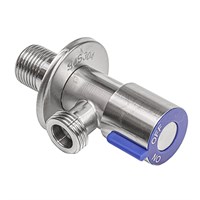 Кран угловой керамическая кран-букса 1/2'' - 1/2'' нар/нар нерж сталь AISI304, блистер 542481