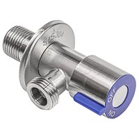 Кран угловой керамическая кран-букса 1/2'' - 3/4'' нар/нар нерж сталь AISI304, блистер 542482