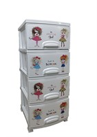 Комод ДЕКОР 4 ярус Девочки белый В95*Ш38*Г47 543103