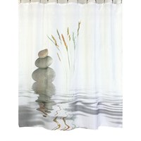 Штора для ванной  Фотопринт 180*180 Камни и вода YQL-DX-078 без колец 543222