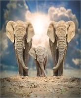 Штора для ванной  Фотопринт 180*180 Слоны 461390 без колец 543229