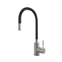 {{photo.Alt || photo.Description || 'Смеситель для кухни 35k MIXLINE МЛНС-0325 (MLSS-0325) ЧЕРНЫЙ гибкий силиконовый излив, п/гайку САТИН'}}