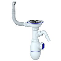 Сифон 3 1/2*40 B431VP с круглым переливом, с носиком UNICORN (винт, шток, ручка - пластик) 544752