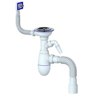 Сифон 3 1/2*40 B435VP с прямоуг. перел, с носиком, с гофрой 40*40*50 UNICORN 544819