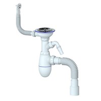 Сифон 3 1/2*40 B436V с круг. перел, с носиком, с гофрой 40*40*50 UNICORN 544820