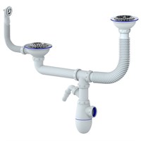 Сифон 3 1/2*40 B710V двойной, с носиком, с круглым перел. UNICORN (винт,шток,ручка-латунь) 544823