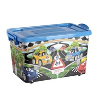 Контейнер д/хранения 50л  темно-голубой Машинки 547100