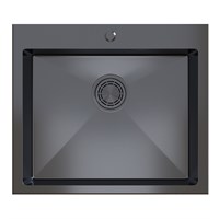 {{photo.Alt || photo.Description || 'Мойка настол.монтаж 60х45 (3,0) вып 3 1/2  MIXLINE PRO С ФАСКОЙ 22см с сифоном (черный графит)'}}