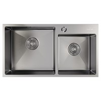 {{photo.Alt || photo.Description || 'Мойка настол.монтаж 72х40 (3,0) 2-х ЧАШЕВАЯ вып 3 1/2  MIXLINE PRO 22см с сифоном (сатин)'}}