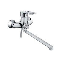 Смеситель для ванны и раковины 40к CN2266 CRON L-излив 300 мм, с душ. аксессуарами ХРОМ 549307