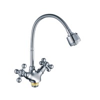 Смеситель для кухни 1/2 кер CN4319-3 CRON высокий гибкий излив, п/гайку, ХРОМ 549353