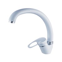 Смеситель для кухни 35к CN4113-8 CRON высокий пов. излив, под две шпильки, БЕЛЫЙ 543737