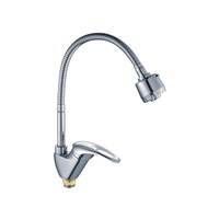 Смеситель для кухни 40к CN4303 CRON гибкий излив, п/гайку, боковая, ХРОМ 540080