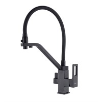 Смеситель для кухни 35k G4317-6 GAPPO с вых. для питьевого фильтра, п/шпильку, гибкий излив ЧЕРНЫЙ 550718