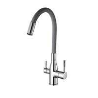 Смеситель для кухни 35к F4396 FRAP (гибкий излив, п/гайку, С ВЫХ. Д/ПИТ. ФИЛЬТРА, СЕРЫЙ/ХРОМ,латунь) 550848