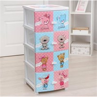 Комод ДЕКОР 4 ярус Друзья белый  В95*Ш38*Г47 550949