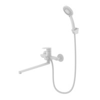 {{photo.Alt || photo.Description || 'Смеситель для ванны и раковины 35к Milardo RORWT00M10 "Rora" с душ. аксессуарами, БЕЛЫЙ матовый'}}