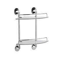 Полка стеклянная 2-ярус угловая HB1607-2 HAIBA 550623