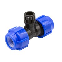 Тройник ПЭ с наруж. труб. резьбой 20х1/2''х20 (обж.) SPEKTR 551318