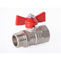 Кран шаровой 1/2'' вн/нар бабочка Практик 131   ГАЛЛОП никель 551963