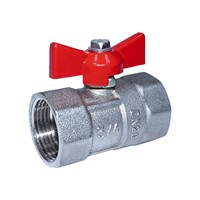 Кран шаровой 3/4'' вн/вн бабочка Практик 130  ГАЛЛОП никель 551966