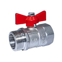 Кран шаровой 3/4'' вн/нар бабочка Практик 131  ГАЛЛОП никель 551965