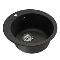 {{photo.Alt || photo.Description || 'Мойкa ML-GM13 КОМФОРТ круглая, черная (308), 495мм (глуб. чаши 200)'}}